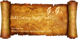 Gönczy Győző névjegykártya